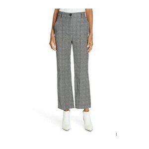 La Vie Rebecca Taylor Pants Houndstooth Plaid Velvet Crop Pants SZ 26 NWT $225